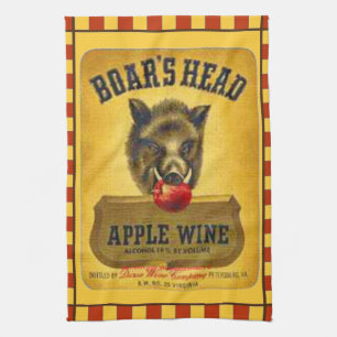 "1940's Boar's Head~Apple Wine Label" Kitchen Towel