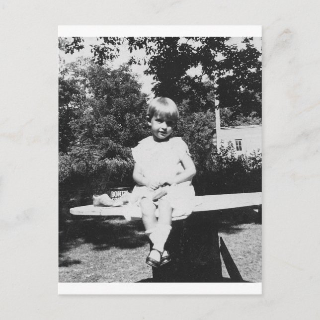 1940's Child Sitting Postcard (Front)