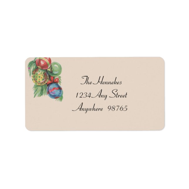 1940s Christmas Ornaments Label (Front)