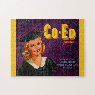 1940s Co-Ed Brand citrus crate label Jigsaw Puzzle