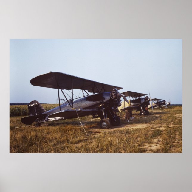 1940s Crop Duster Biplanes Poster (Front)