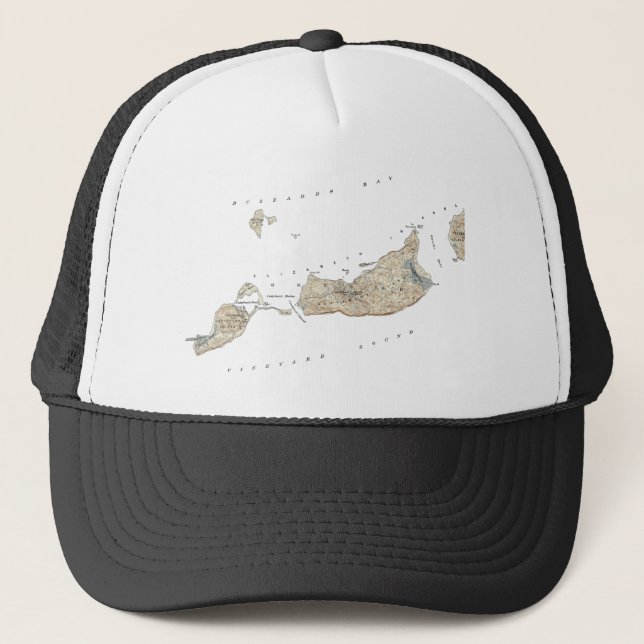1940's Cuttyhunk Island Topographic Map Trucker Hat (Front)