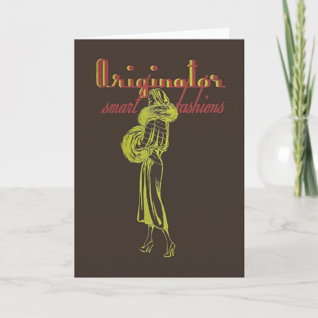1940's Fashion Illustration Greeting or Notecard (Front)