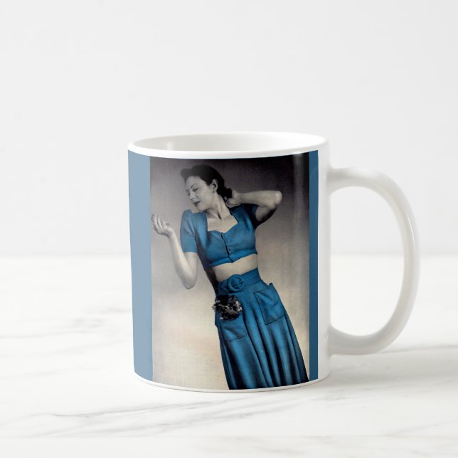 1940s fashion photo midriff style coffee mug (Right)