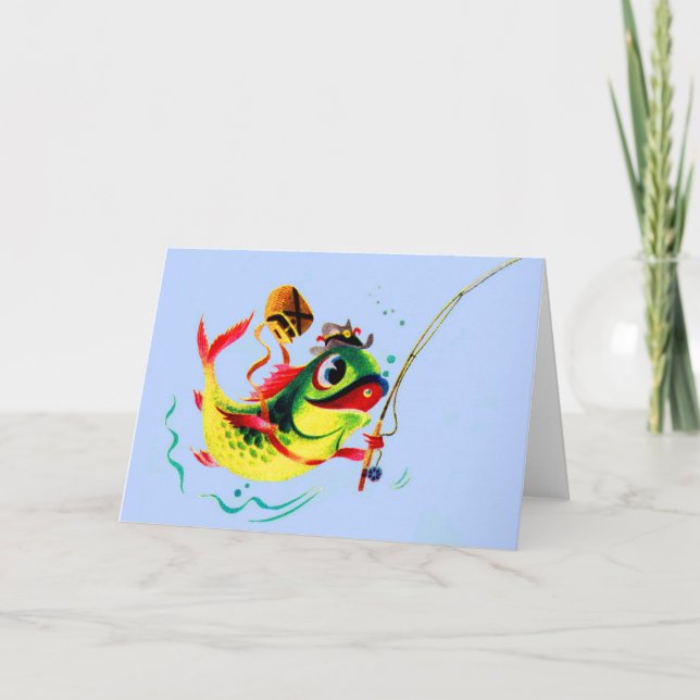 1940s fishing fish card (Front)