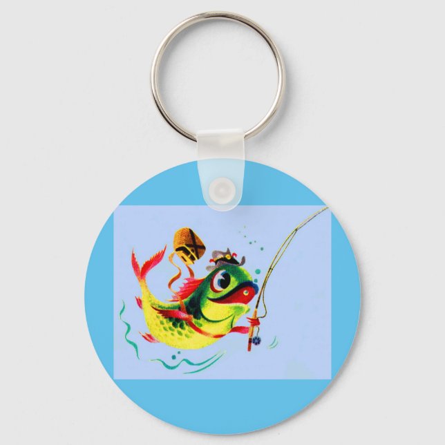 1940s fishing fish keychain (Front)