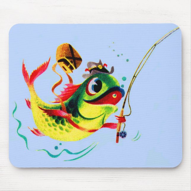 1940s fishing fish mouse pad (Front)