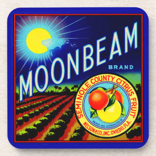1940s fruit crate label Moonbeam brand citrus Coaster
