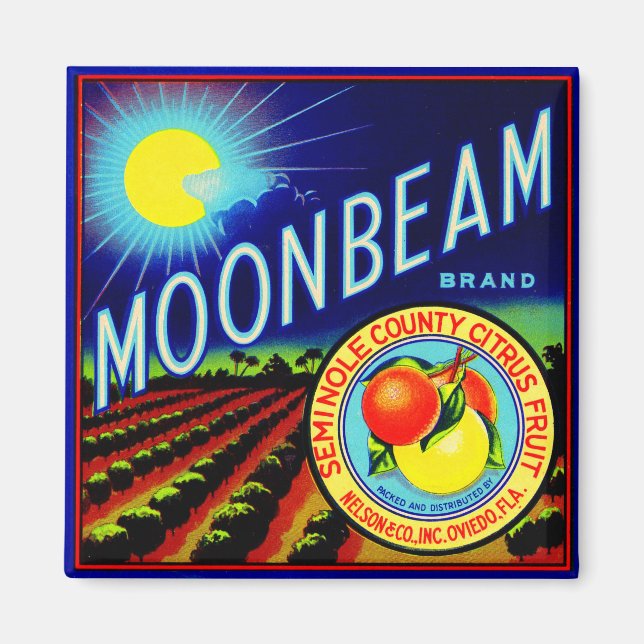 1940s fruit crate label Moonbeam brand citrus Magnet (Front)