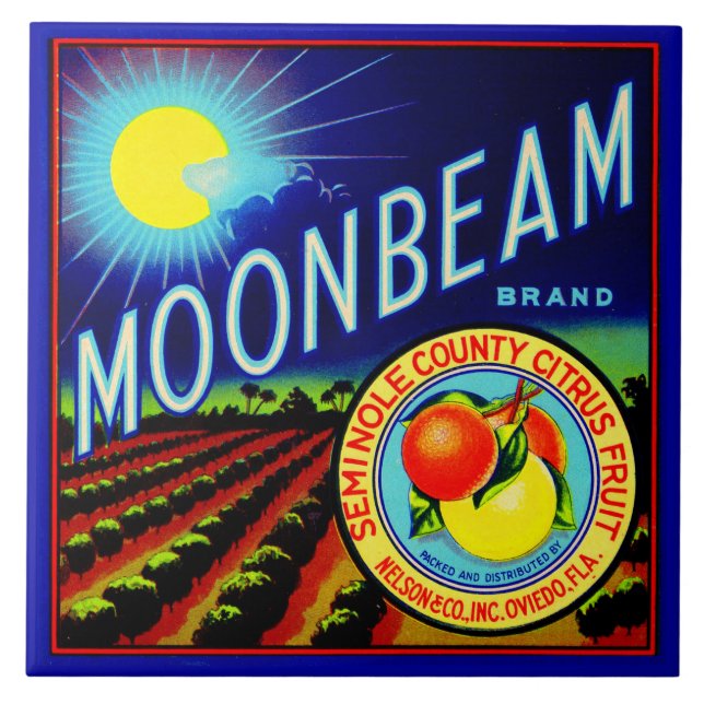 1940s fruit crate label Moonbeam brand citrus Tile (Front)