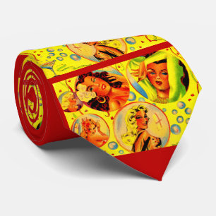 1940s glamour girls print tie