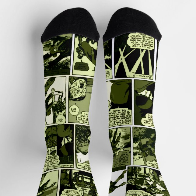 1940's Green Lama Comic Strip Socks (Top)
