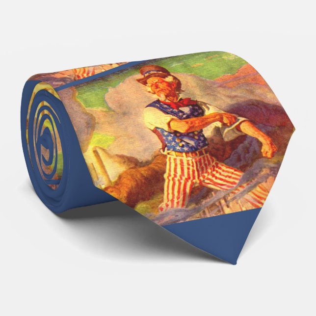 1940s heroic Uncle Sam print Tie (Rolled)