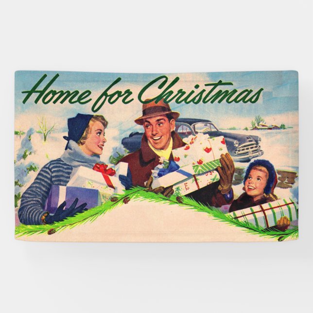 1940s Home for Christmas Banner (Horizontal)