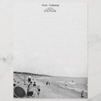 1940's Lake Michigan Beach Scene Letterhead