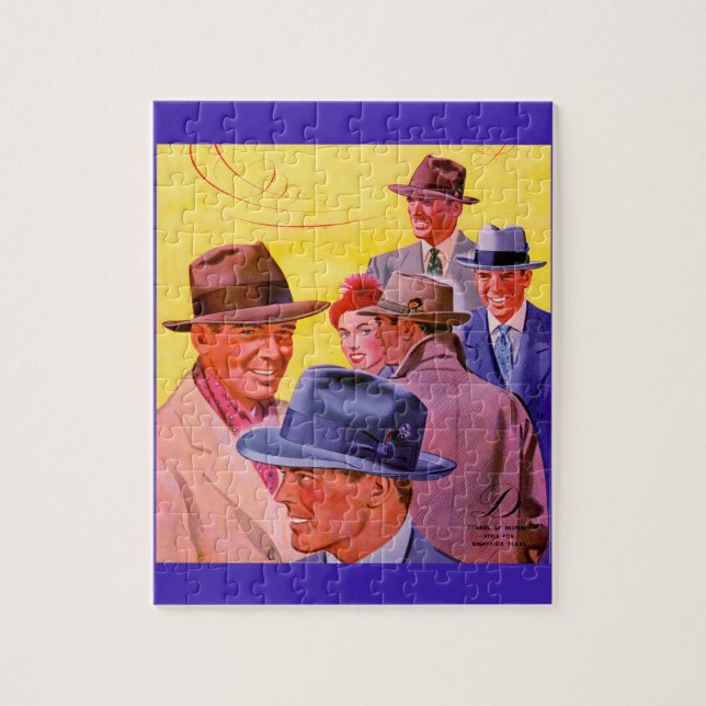 1940s men in hats jigsaw puzzle (Vertical)