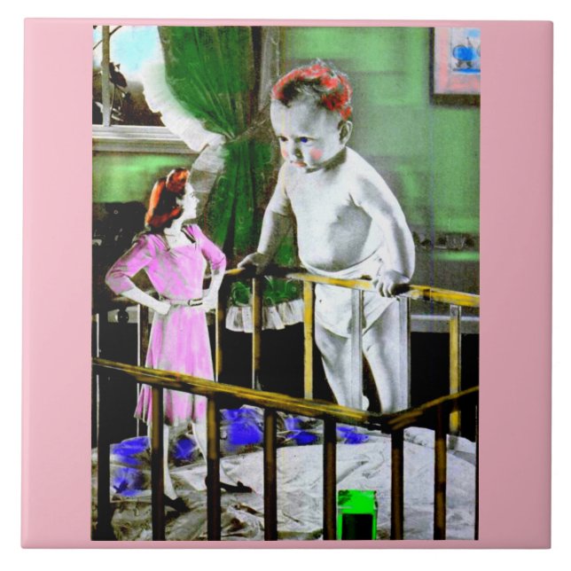 1940s mother and her giant baby tile (Front)