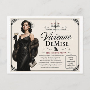 1940s Murder Mystery Character Vivienne DeMise Postcard