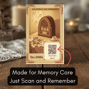 1940s Music QR Code for Nursing Home Visits Postcard