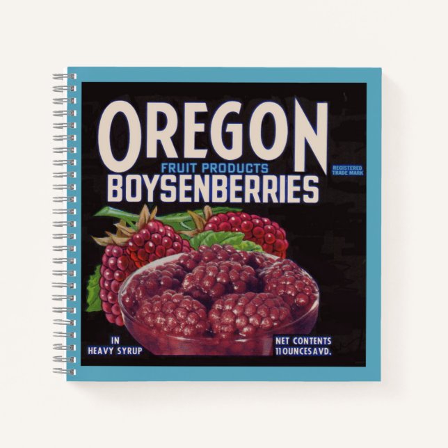 1940s Oregon Boysenberries can label Notebook (Front)