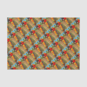 1940s pin-up gal and horse print tissue paper