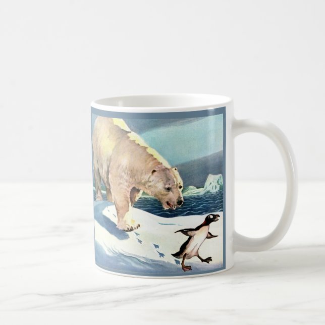 1940s polar bear and penguin coffee mug (Right)