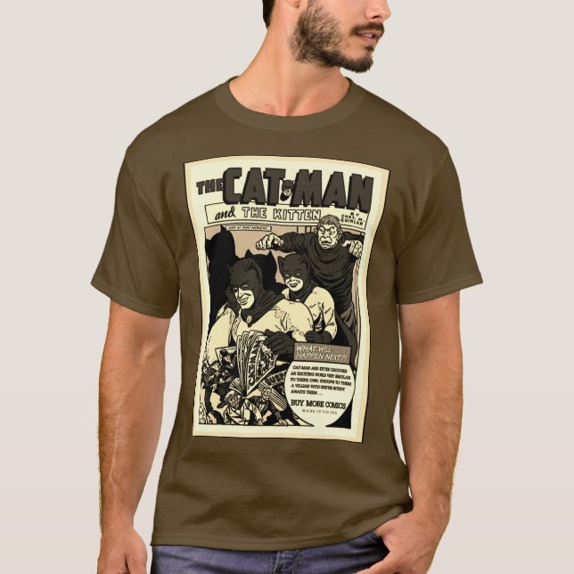 1940's The Cat-Man and The Kitten T-Shirt (Front)