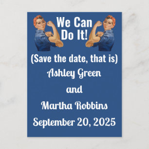 1940's Two Rosies Save-the-Date Postcard