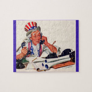 1940s Uncle Sam on the phone Jigsaw Puzzle