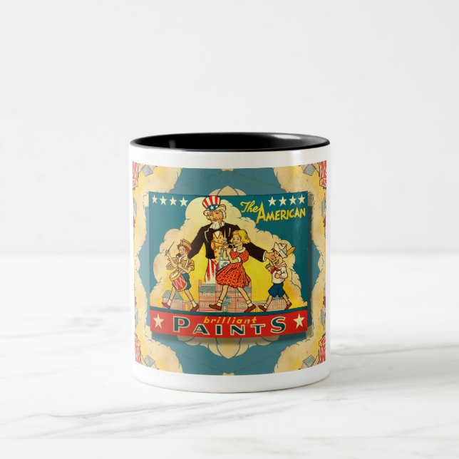 1940s UNCLE SAM PAINT TIN Coffee Mug (Center)