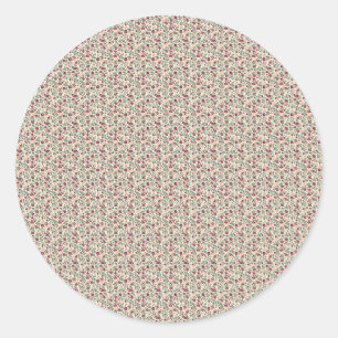 1940s Utility Floral Sprig Pattern Classic Round Sticker