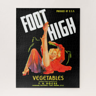 1940s vegetable crate label Foot High vegetables Jigsaw Puzzle