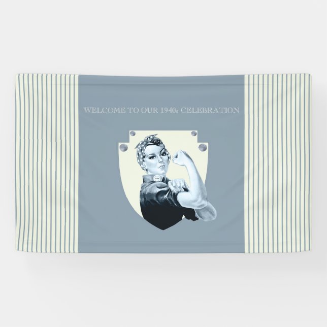 1940s vintage patriotic woman retro  banner (Horizontal)