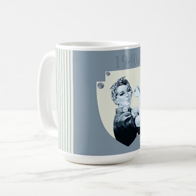1940s vintage retro 40s war time woman coffee mug (Front Left)