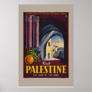 1940s Visit Palestine Israel Land of the Bible Poster