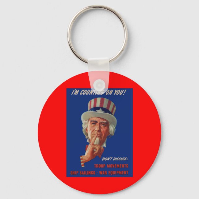 1940s warning from Uncle Sam Keychain (Front)