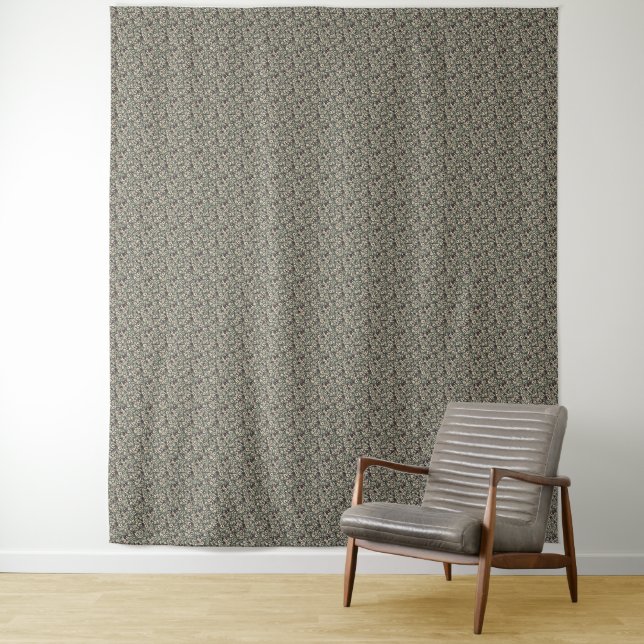 1940s Wartime Floral Sprig Vintage Pattern Tapestry (In Situ)
