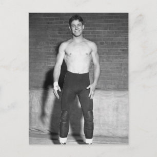 1940s Wrestler Postcard