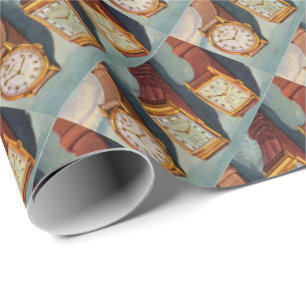 1940s wristwatches print wrapping paper