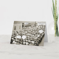 1940'S WWII CROWD OF PEOPLE SPEECH BUBBLES PHOTO
