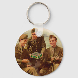 1940s WWII solders with candy from home Keychain