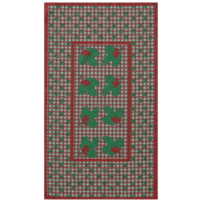 1940s Xmas Gingham  60" x 104" Tablecloth (Front)