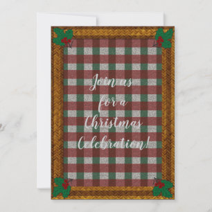 1940s Xmas Gingham  Invitation