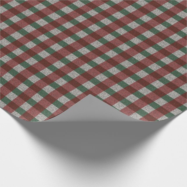 1940s Xmas Gingham Wrapping Paper (Corner)