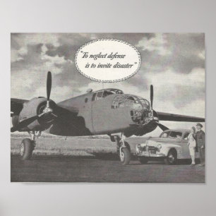1941 Ad Defence Theme. Aircraft. Poster