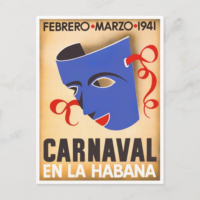 1941 Havana Carnival vintage travel postcard (Front)