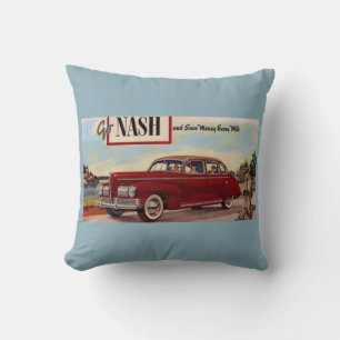 1941 Nash automobile ad Throw Pillow