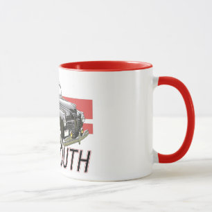 1941 Plymouth coupe with graphic and text. Mug