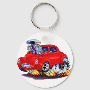 1941 Willys Red Car Keychain