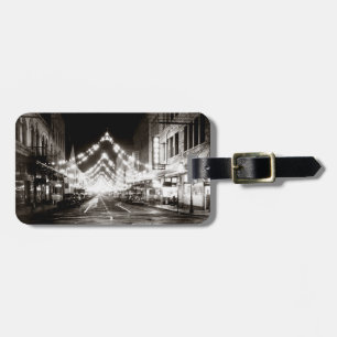 1942 Honolulu's Fort Street at Night Luggage Tag